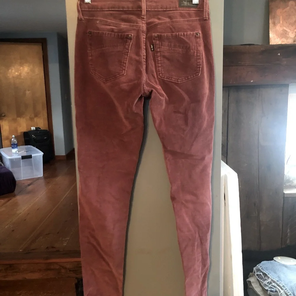 Women dusty rust stretch skinny. - Picture 3 of 4